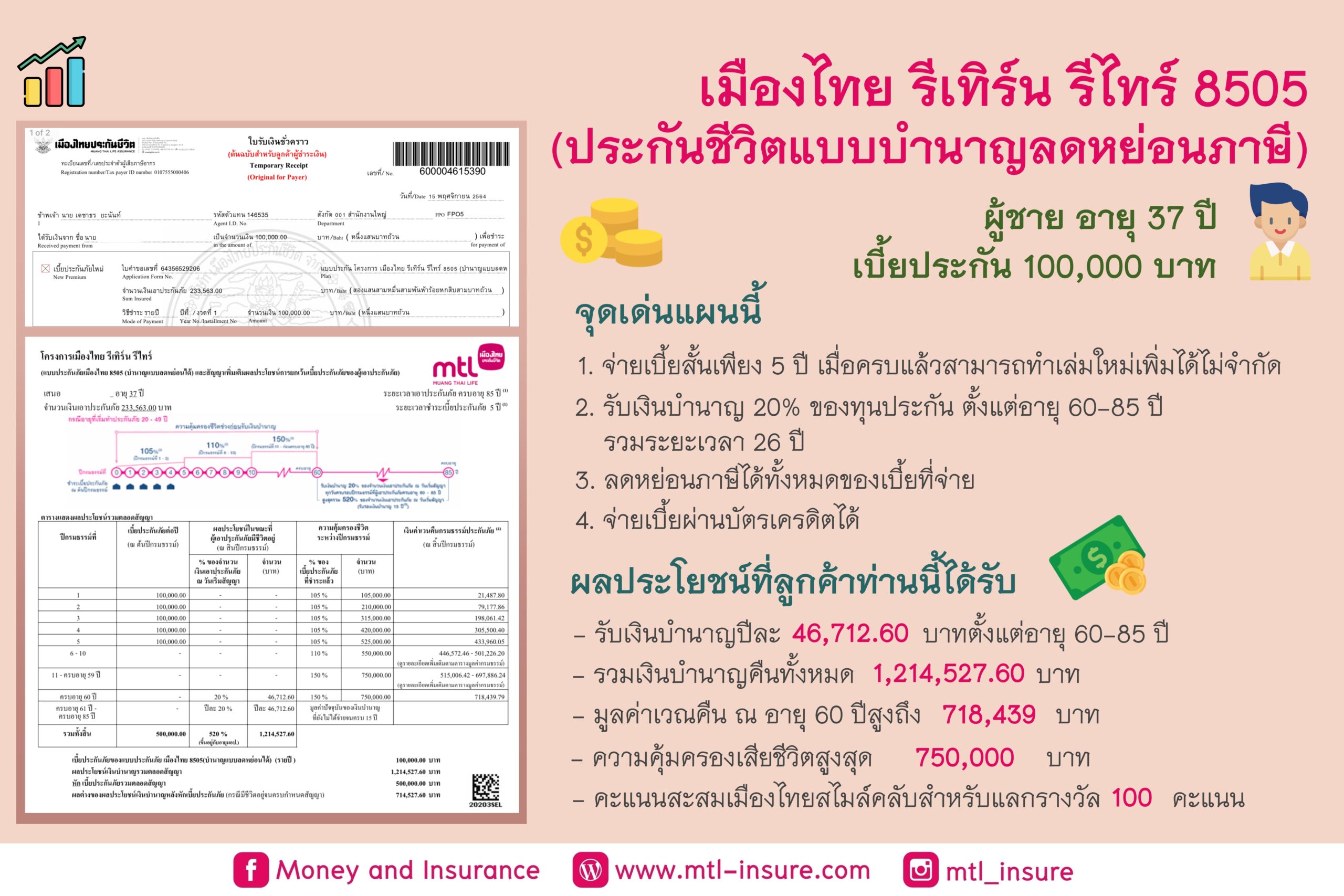 เมืองไทยรีเทิร์น รีไทร์ 8505 (บำนาญแบบลดหย่อนได้)