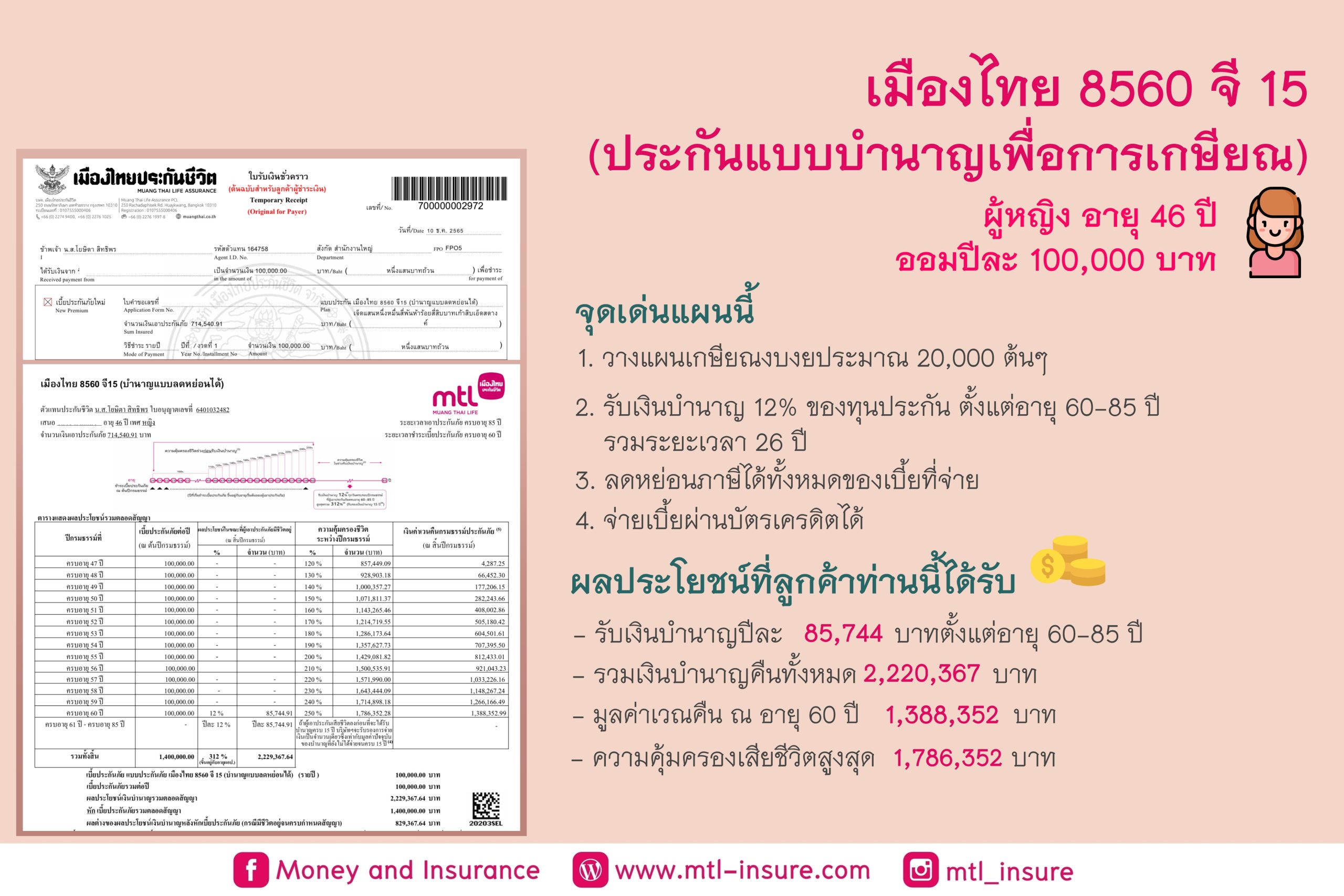 ประกันชีวิตแบบบำนาญ 8560