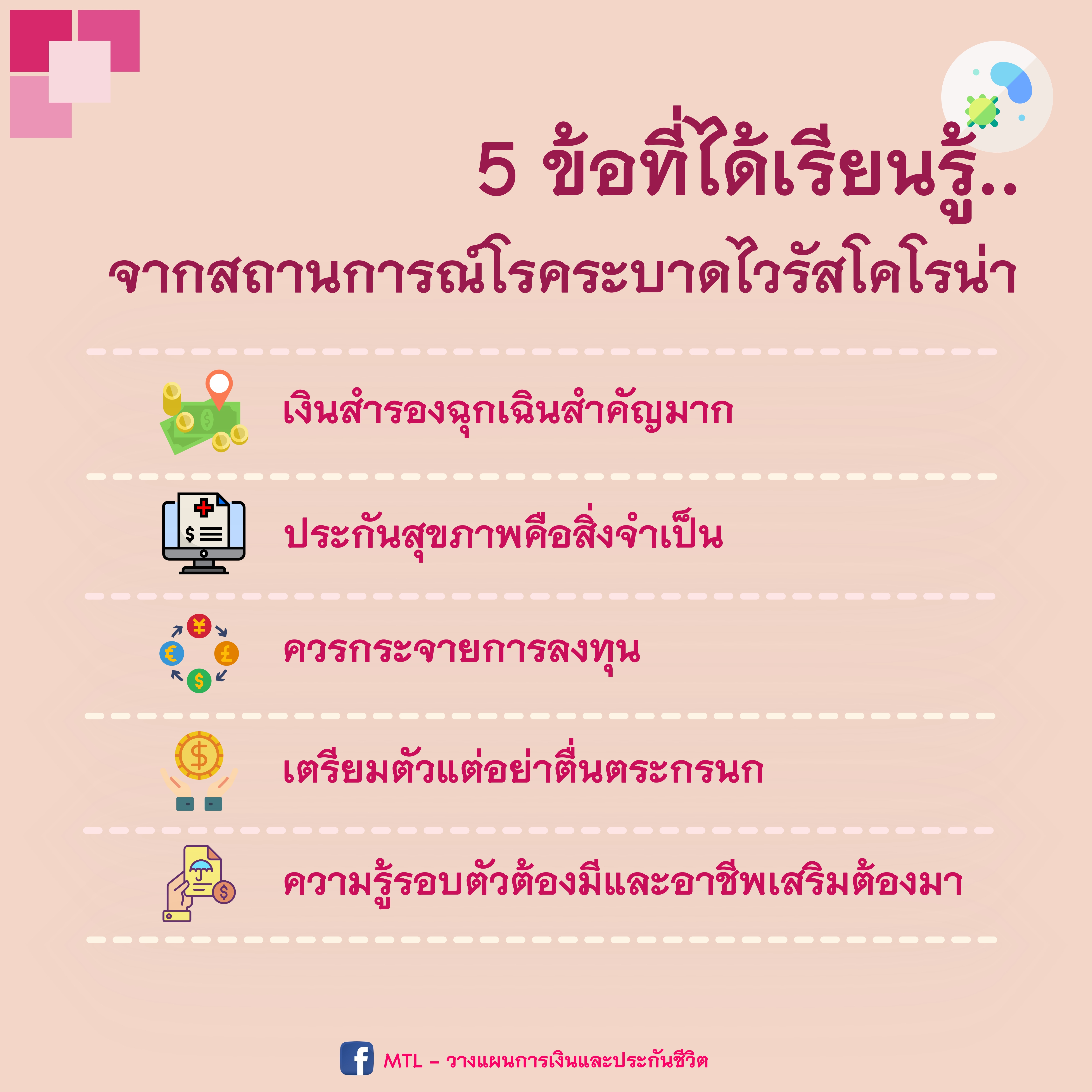 5 ข้อที่ได้เรียนรู้ จากสถานการณ์โรคระบาด