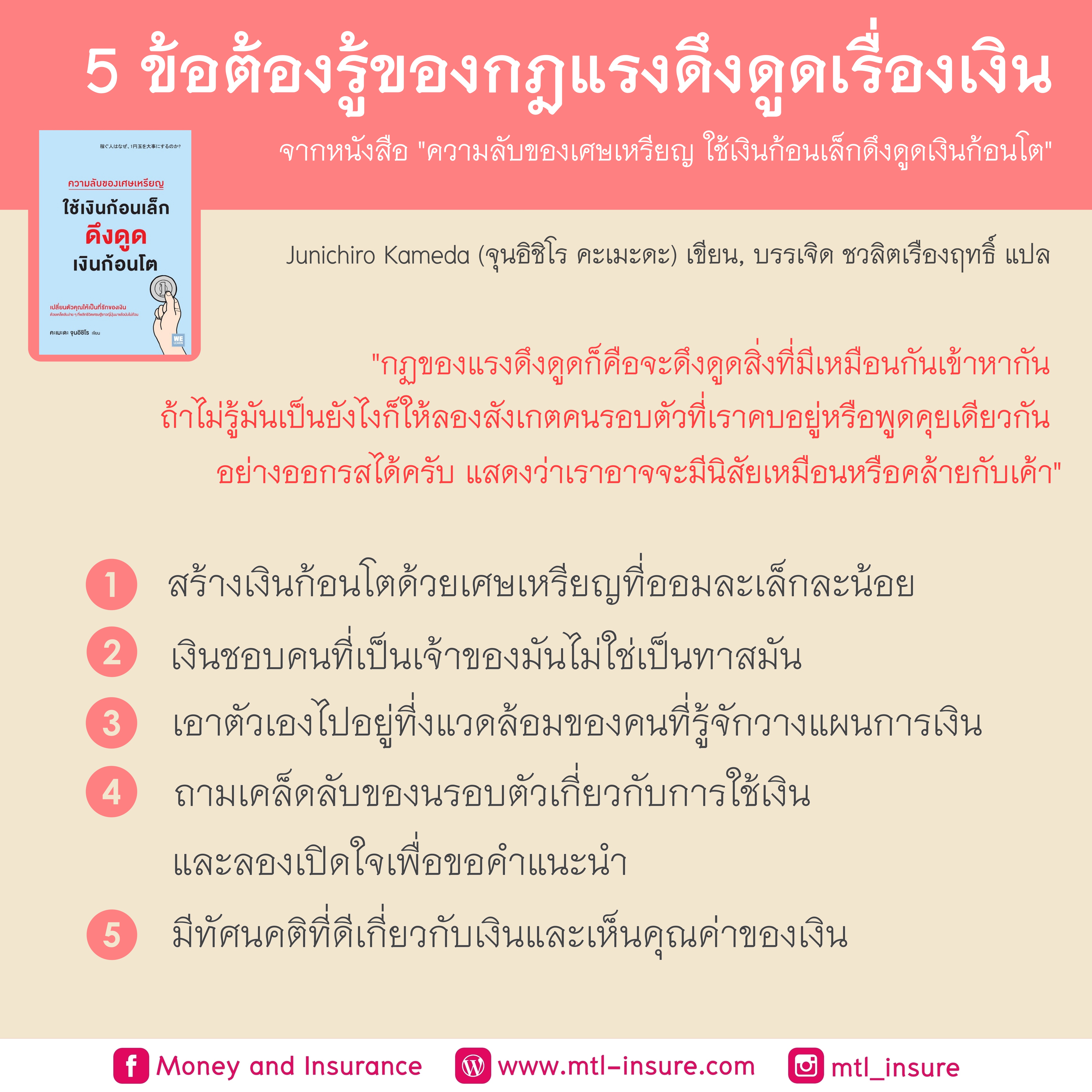 5 ข้อต้องรู้ของกฏแรงดึงดูดเรื่องเงิน